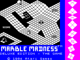 Marble Madness title screen for ZX Spectrum